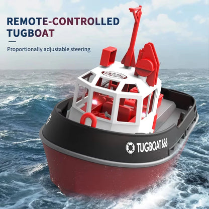 RC Boat 686 2.4G 1/72 Powerful Dual Motor Long Range Wireless Electric Remote Control Tugboat Model Toys for Boys Gift