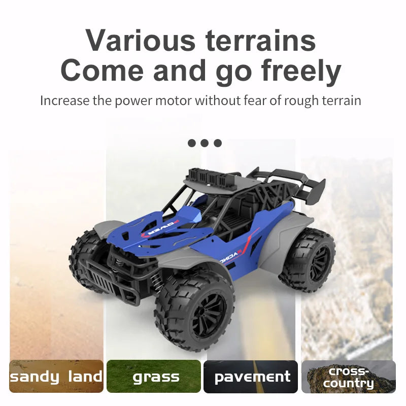 Rc Cars with Light 20KM/H 2.4G High-Speed Racing Remote Control Car Vehicle Truck Off-Road Climbing Car On a Sign Toys for Kids