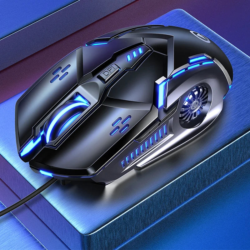 Silver Carved Mechanical Gaming Mouse, Wired, Suitable for Desktop And Laptop Use, Silent for Office And Esports.