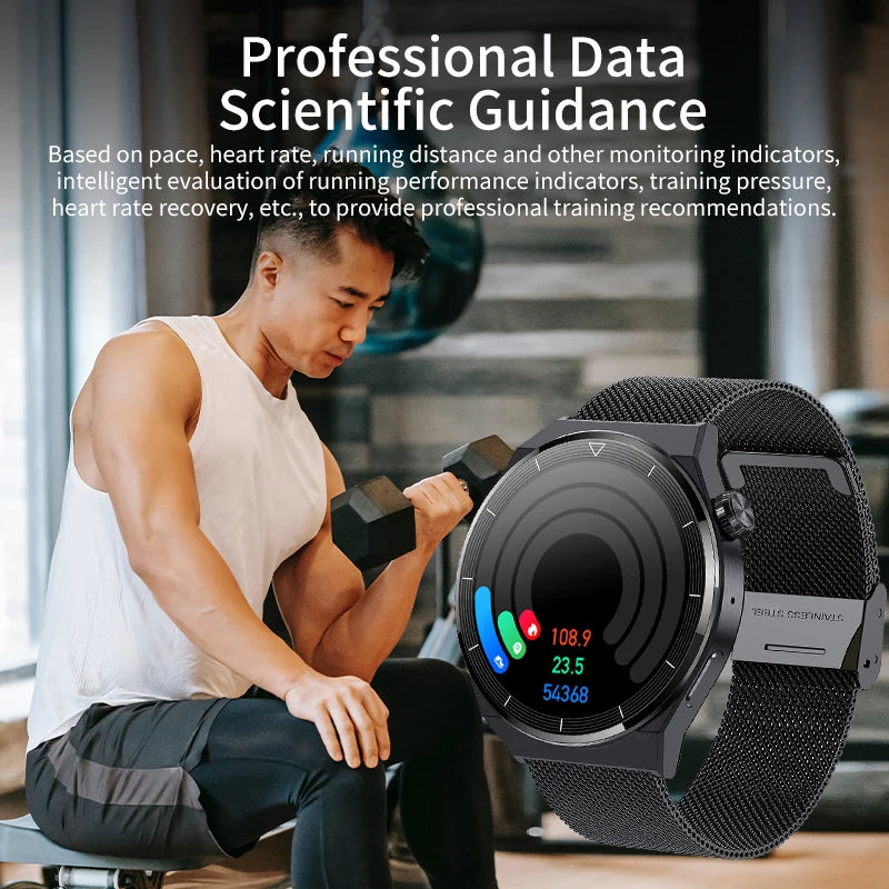 LIGE NFC Smart Watch Men AMOLED HD Screen Wireless Charging Heart Rate Bluetooth Voice Assistant Sports Watches Men Smartwatch