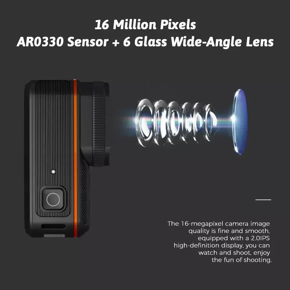 4K HD 60FPS Mini Camera Wifi Outdoor Sport 170° Wide Angle Action Kam Waterproof Bike Motorcycle Helmet Body Cam with LED Screen