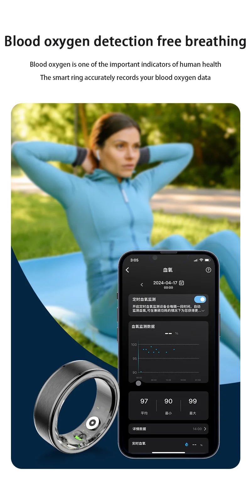 Xiaomi MIJIA Smart Ring With Charging Case Health Monitor Sleep Distance Calories IP68&5ATM Waterproof Multi-sport Men Women NEW