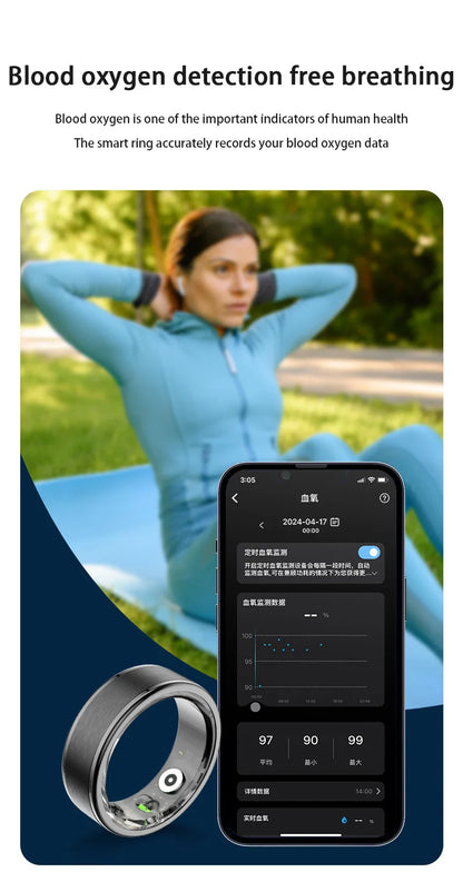 Xiaomi MIJIA Smart Ring With Charging Case Health Monitor Sleep Distance Calories IP68&5ATM Waterproof Multi-sport Men Women NEW