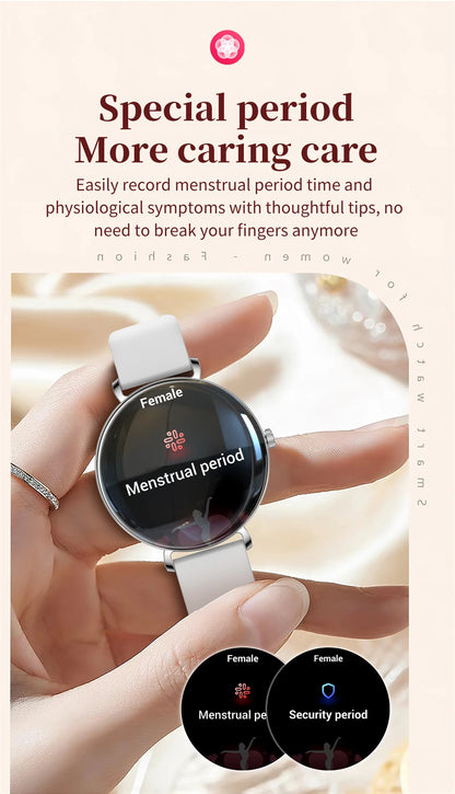 LIGE 2025 New Smart Watch Women 1.43" AMOLED HD Screen Heart Rate Sport Fitness Bluetooth Call Ladies Smartwatch For Android IOS