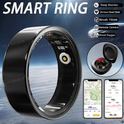 Smart Ring Men Women Health Monitor Heart Rate Blood Oxygen Sleep Ring 5ATM Waterproof Ring Multi Sports Fitness Tracker Rings