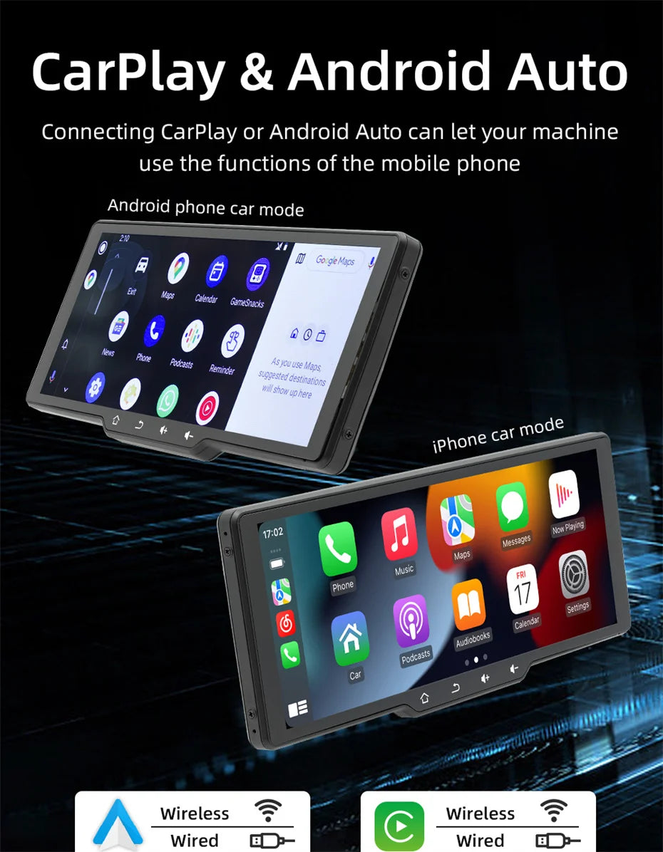 Portable Car MP5 Player Smart Stereo Radio Carplay Android Auto 10.26Inch Touch Screen Bluetooth FM Universal Multimedia Monitor