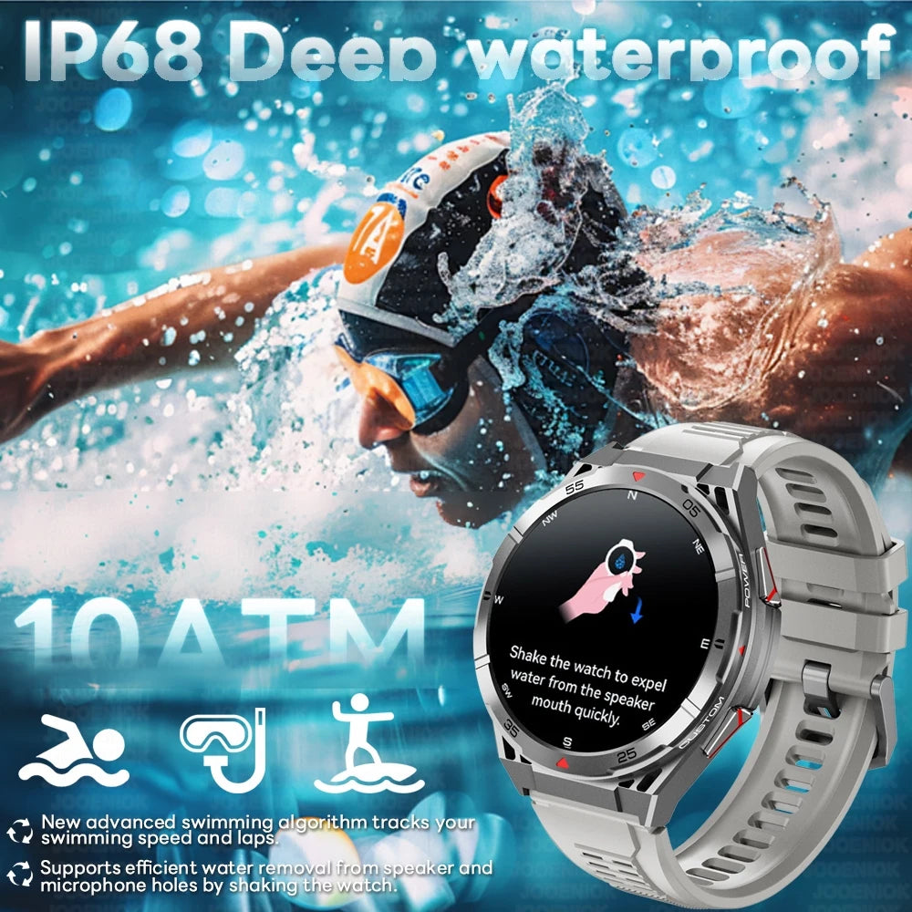 GPS Smartwatch Men 1.43" AMOLED 10ATM Waterproof Bluetooth HD Call Compass Altitude Barometer Multi Sport Mode Smart Watch