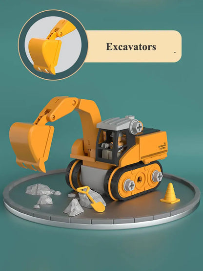 Kids Engineering Vehicle Electric Drill Tool Toys Match Children Educational Assembled Sets Tools For Boys Nut Building Gift