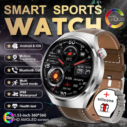 2025 New Watch 4 New Bluetooth Call Smartwatches Men 150+ Sports Mode Health Monitoring AI Voice Assistant Smart Watch IOS