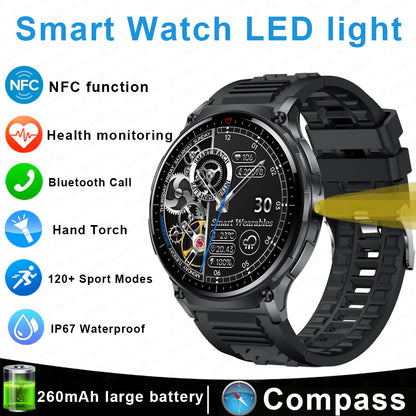 For Xiaomi New Smart Watch Men With LED Lights Outdoor GPS Motion Track Compass Waterproof Sports Watch Bluetooth Call 2024 New