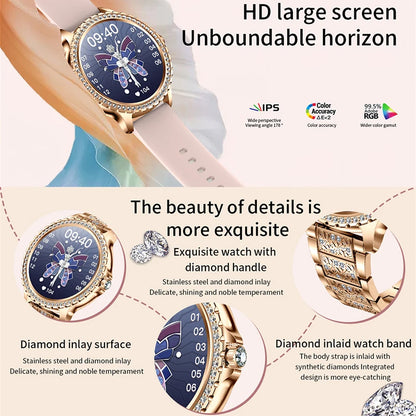 2005 New Fashion Ladies Bluetooth Call Smart Watch AMOLED HD Screen Health Monitoring Sports Diamond Smartwatch IOS Android