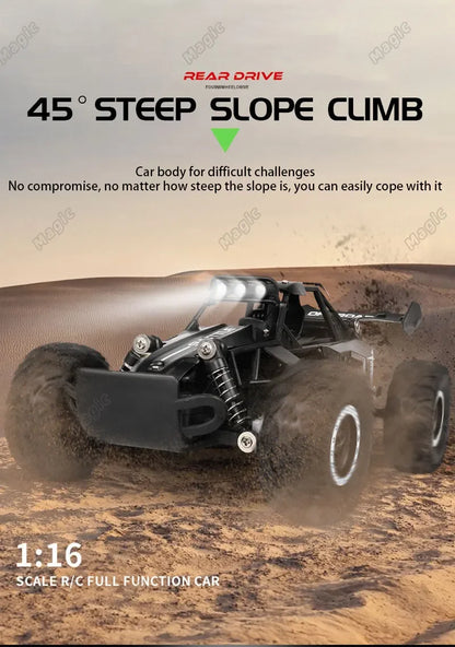 New RC Car 1:16 2.4Gh 20KM/H Model With LED Lights 2WD Off-road Remote Control Climbing Vehicle Outdoor Cars Drift Toys Boy Gift