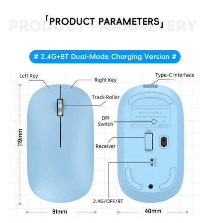 Xiaomi Wireless Mouse Type-C Charging Silent Click Portable Office Ergonomic Laptop Universal Lightweight Office Game No-Noise