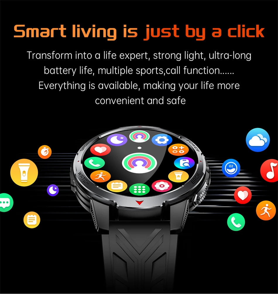 LIGE New 1100mAh Large Battery Sports Smart Watch Men Waterproof BT Call Smartwatch Men Sleep Heart Rate Monitor Compass Watches