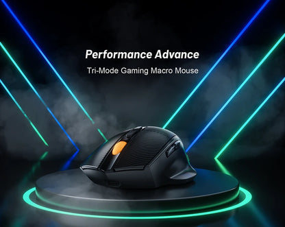 Wireless Game Mouse 12800DPI 1000Hz BT/2.4G/Wired 7 Buttons Macro Mouse for E-sports Ergonomic Design RGB Backlit