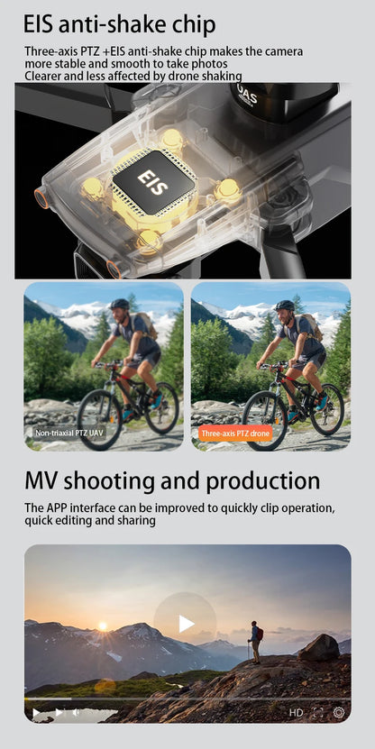 jjrc M105 3-axis Gimbal Screen Control relay version 4.5inch Remote Control Folding GPS Drone Brushless Obstacle Avoidance 8K HD