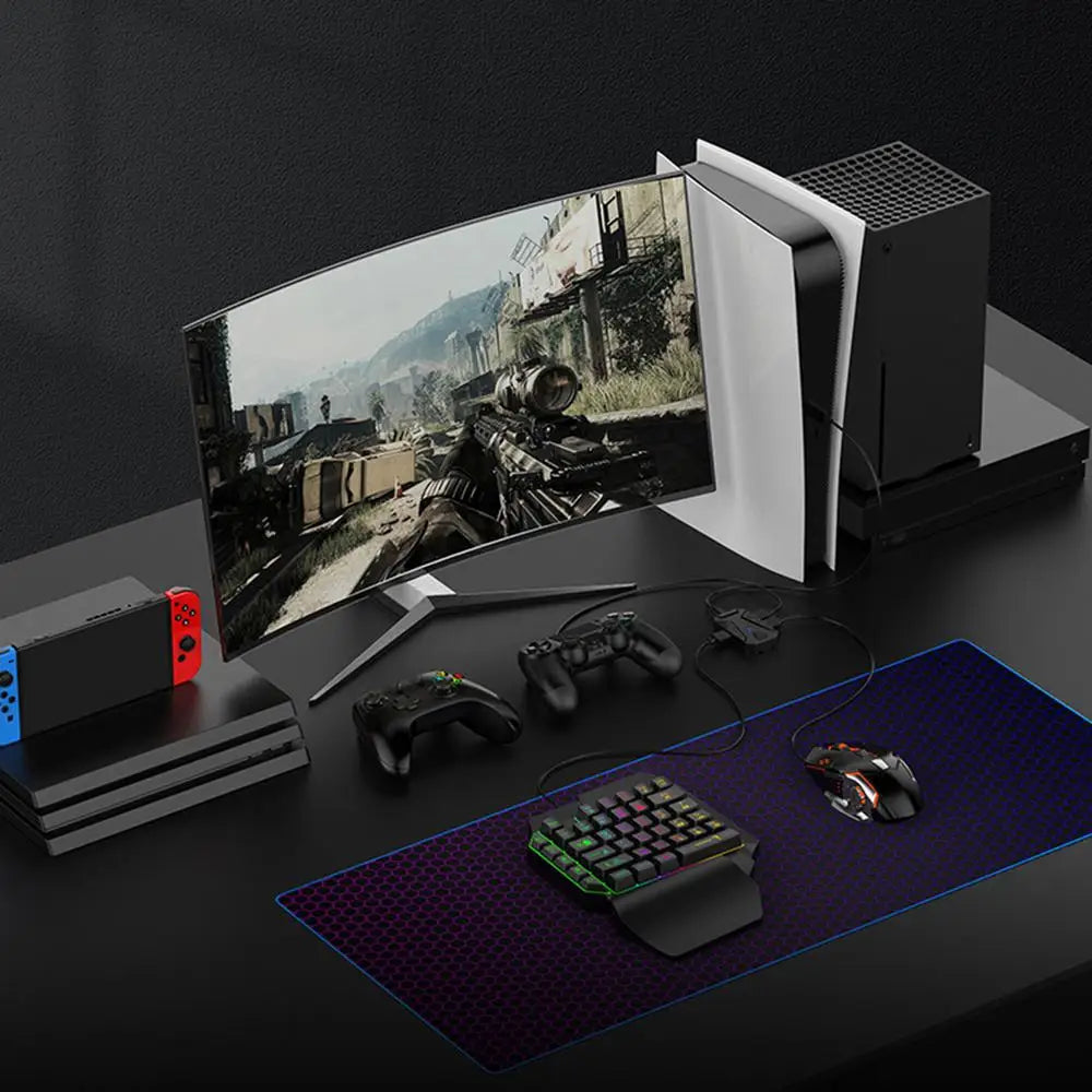Gaming Keyboard And Mouses Combo With Converter Build In ForNintendo SwitchPS4 XboxConsoles