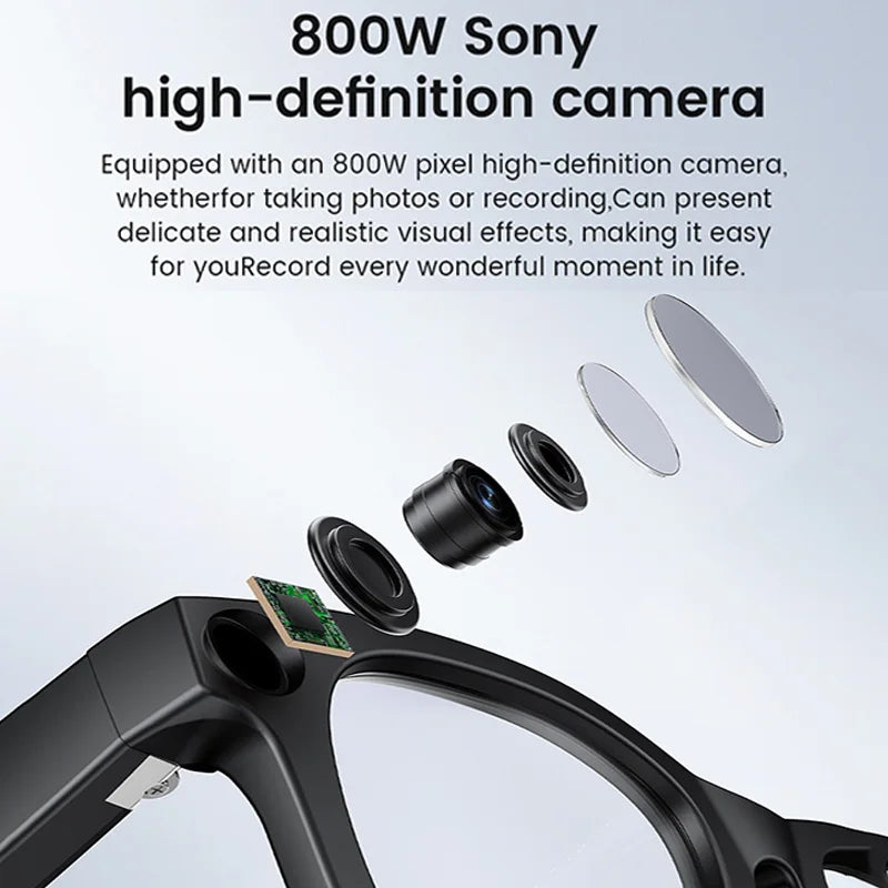2025 New Smart Glasses 800W HD Camera AI Identification Touch 1080P HD Video Recording Al Voice Wireless Calling Smart Glasses