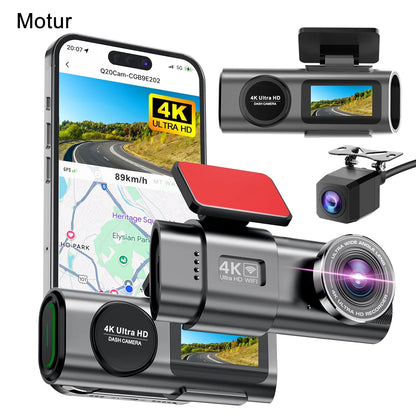 Dash Cam Cars 4K Front and Rear Camera Car Dvr WIFI GPS Car Camera for Vehicle Video Recorder Rear View Camera Parking Monitor