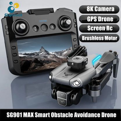 Professional SG109 MAX GPS Drone 8K Camera Aerial FPV Brush Avoiding Obstacle with Large Screen Remote Control Folding Dron