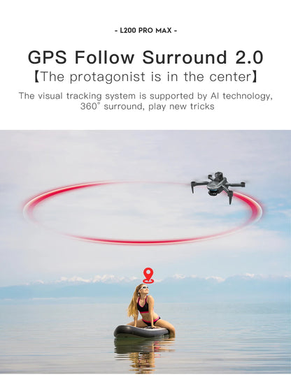 LYZRC L200 PRO MAX Camera Drone 4K Professional 2-Axis PTZ GPS Dron Brushless 360 Obstacle Avoidance 5G WIFI Foldable Quadcopter