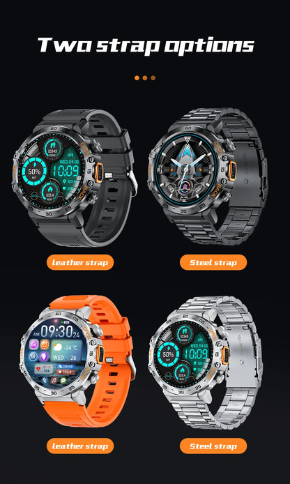 2025 Smart Watch Men 360*360 AMOLED HD Screen Waterproof Sports Fitness Watches Flashlight New Men Smartwatch For Andrio IOS