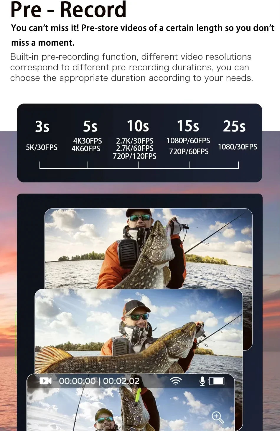 CERASTES Action Camera 5K 4K 60FPS WiFi Anti-shake Dual Screen 170° Wide Angle 30m Waterproof Sport Camera with Remote Control