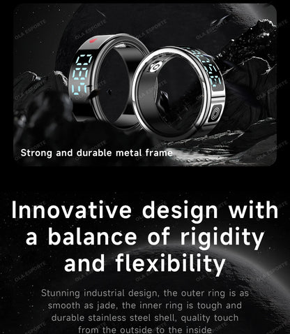 2025 Smart Ring with Display Screen and Touch, Wireless Charging, Health Manager, 5 ATM Waterproof For Men Women Rings R12 R11