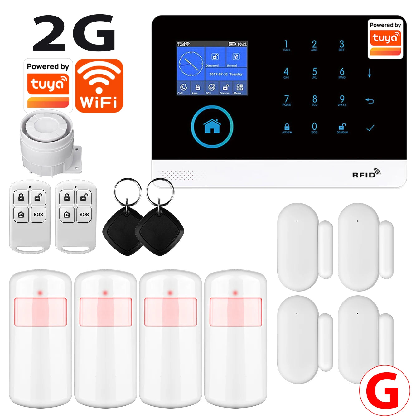 WiFi Alarm System for Home Burglar Security Tuya Smart House App Control 433MHz GSM Wireless With Motion Sensor Camera