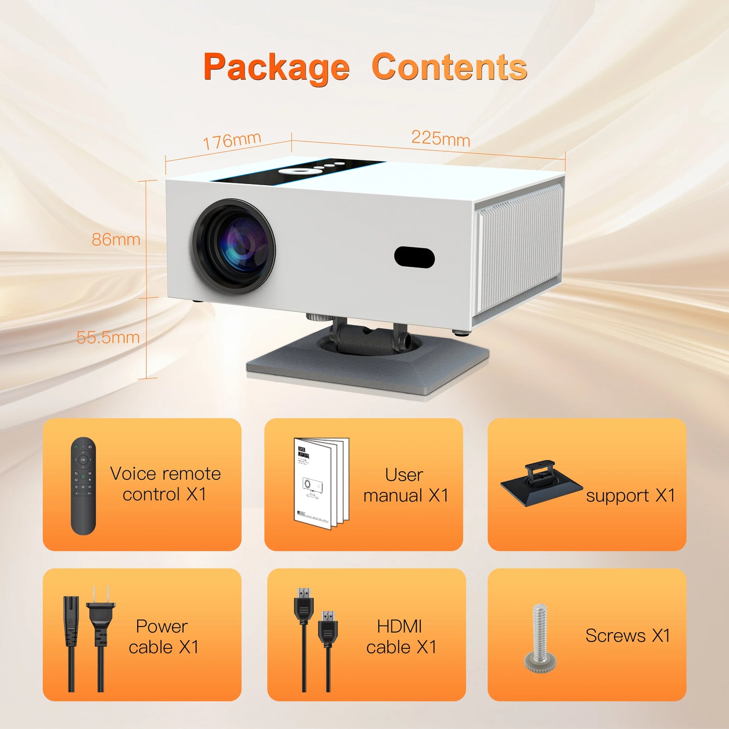 Digital Projector Support Projectors 4k Portable Autofocus 380Ansi Android 13 WiFi 11 BT5.2 Home Portable Mini Projector