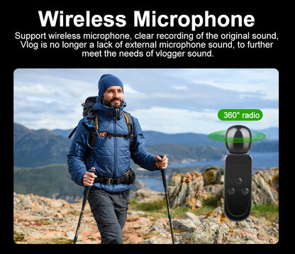 5K Action Camera 2.0'' Touch Screen 170° 30M Waterproof 5X Zoom WiFi Sport Camera With 2 in 1 Remote Control