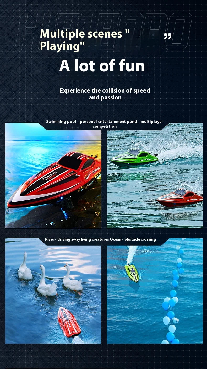 Hj818pro High-Speed Remote Control Boat 41cm Brushless Motor Competitive Boat High Horsepower Boat Model Children'S Water Toy