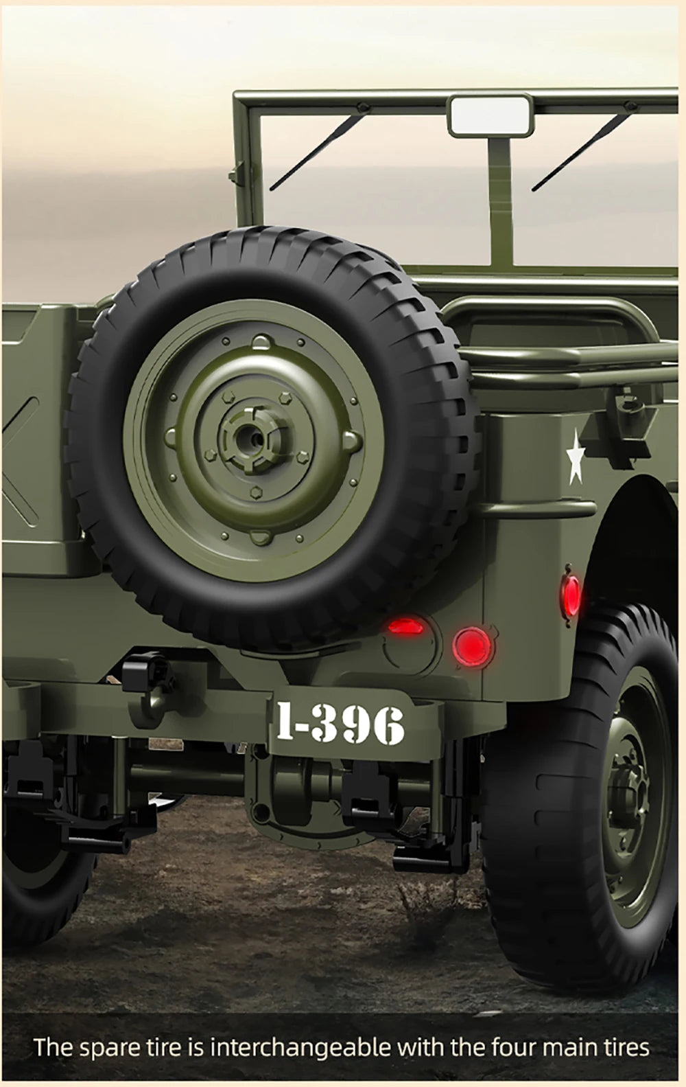 JJRC C8815 RC Car 1/10 WILLYS 1941 4WD RTR RC Crawler 2.4G Remote Control Car Off-road Climbing Military RC Truck Toys Gift