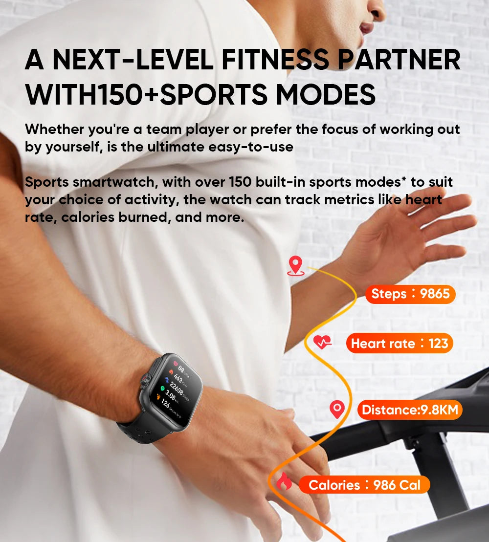 Smart Watch for Men Women, 1.85" HD Screen Fitness Tracker, 100+ Sport Modes, Heart Rate/Sleep Monitor, for Android/iPhone