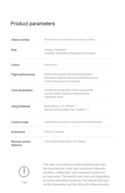 M1S Drone 4K Three Camera Brushless Motor Wide Angle Optical Flow Localization Four-way Obstacle Avoidance RC Quadcopter toys