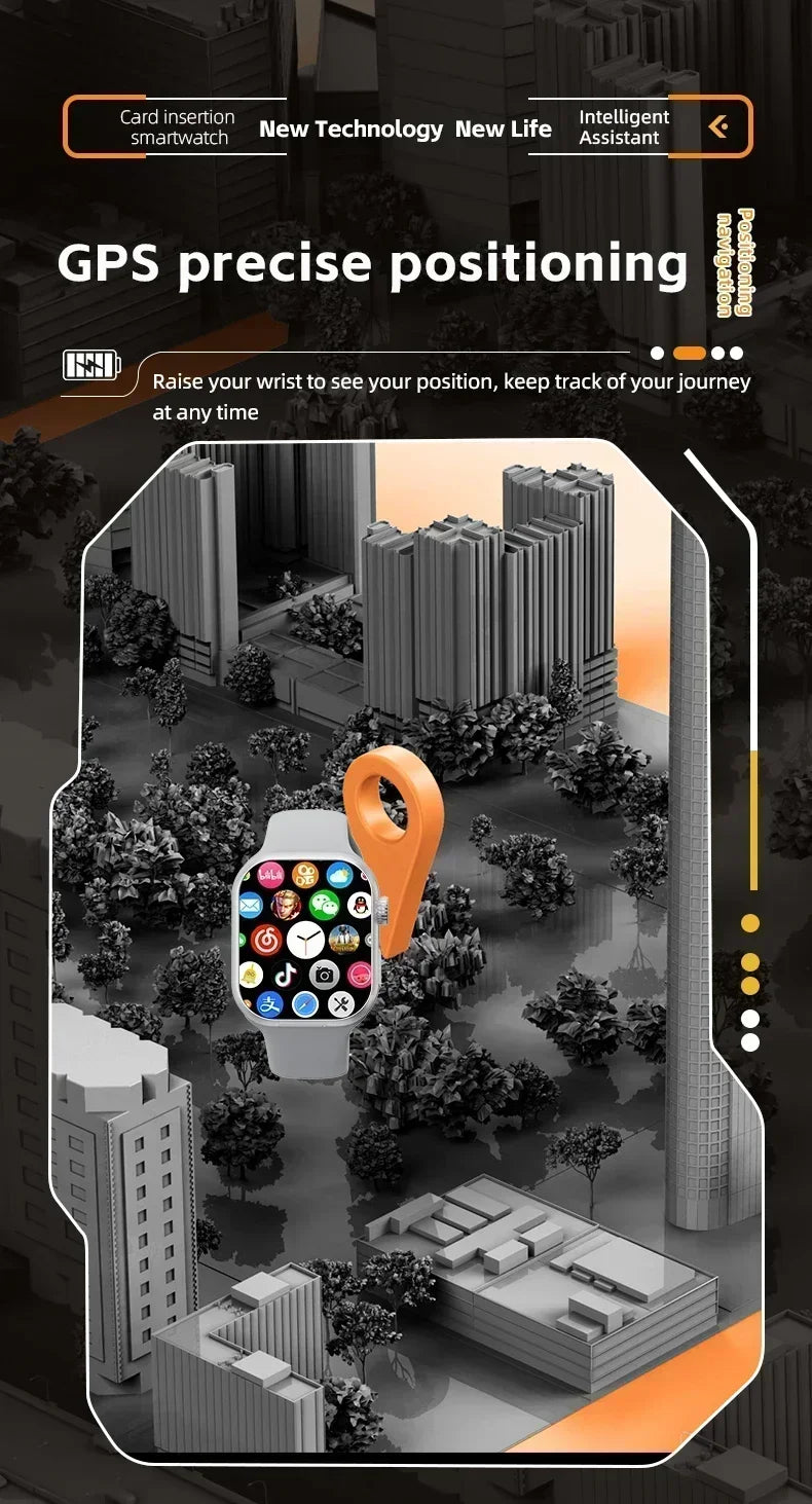 Smart 5G Smartwatch 2.29 Inch AMOLED Display 180 Degree Rotating Camera SIM Card WiFi GPS Video Calling Worldwide Version