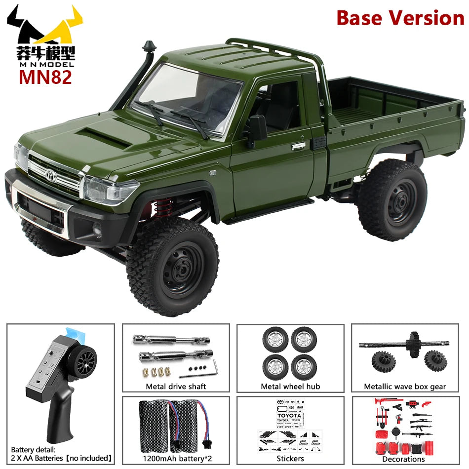 MN MODEL RC 1:12 4x4 Jungle Diving Car Climbing Off-road Wading Vehicle Rock Crawler Shovel Tool Box Truck Toy for Adult Gift