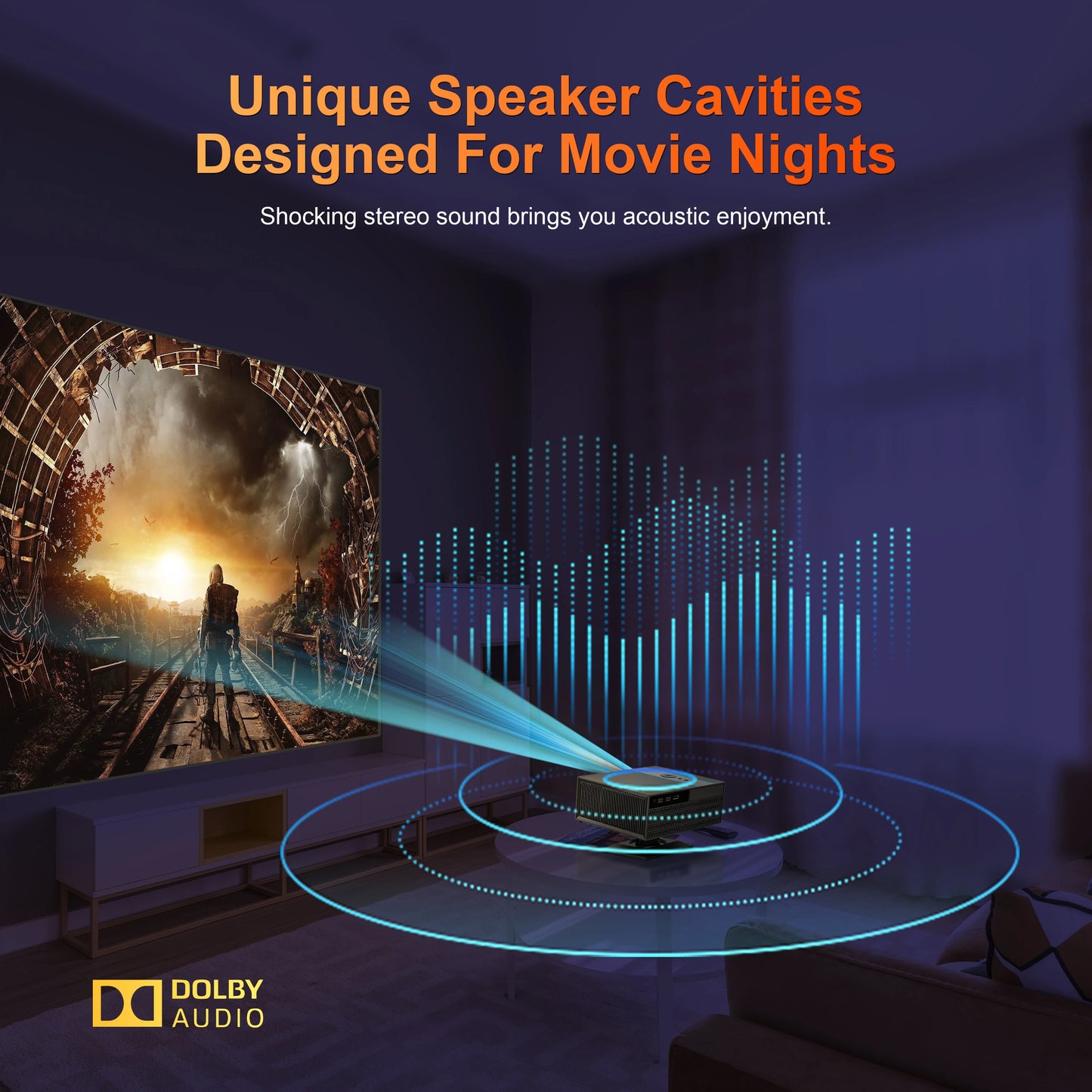 Digital Projector Support Projectors 4k Portable Autofocus 380Ansi Android 13 WiFi 11 BT5.2 Home Portable Mini Projector