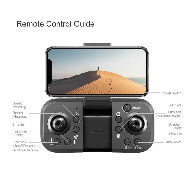 M1S Drone 4K Three Camera Brushless Motor Wide Angle Optical Flow Localization Four-way Obstacle Avoidance RC Quadcopter toys