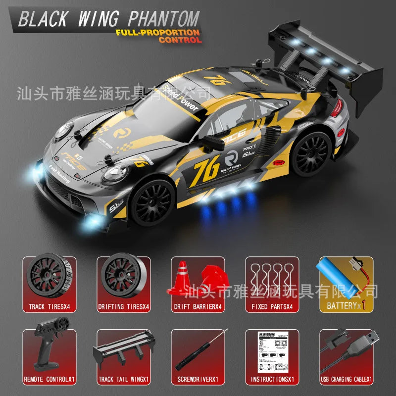 New RC1:24 full-scale remote control driftcar high-speed four-wheel driveremotecontrol racing carwith lightingsimulationcarmodel