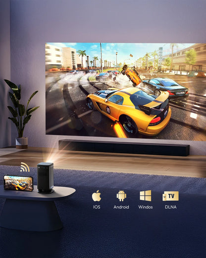 BYINTEK P70X Portable Mini Projector with Built-in Battery 4K Support 3D Wifi for Outdoor Movie Night Home Theater Projectors