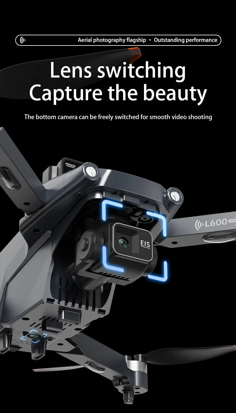 L600 PRO Max GPS Drone With Screen Control 8K HD Dual Camera Brushless Obstacle Avoidance 3-Axis Gimbal Aerial FPV RC Dron 5KM