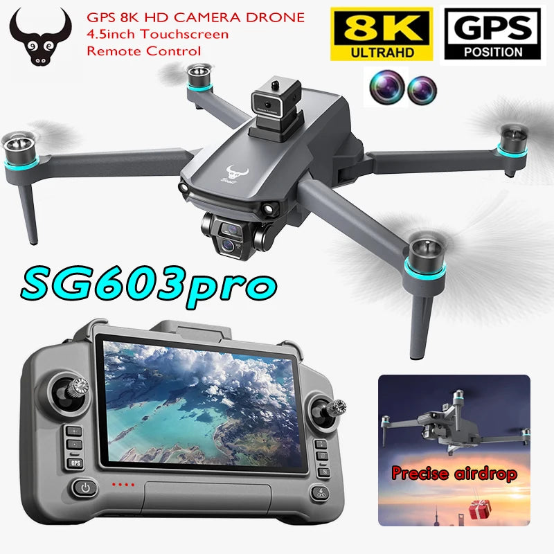GPS Drone with Touch Screen EIS Camera Anti-shake 8K Aerial Brushless Drones 5G GPS 8K HD Cameras Large UAV Dron RC Quadcopter