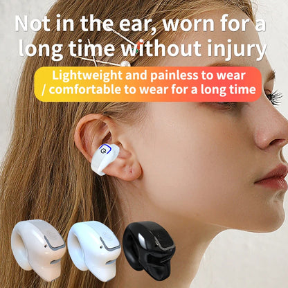 Ear clip earphones, Bluetooth wireless earphones, comfortable to wear for sports, office, leisure, and long battery life