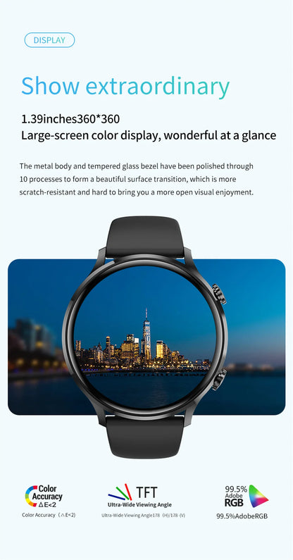 2025 New Smartwatch Women AMOLED HD Screen Always On Display Bluetooth Call IP68 Waterproof GPS Smart Men Watch For Android ios