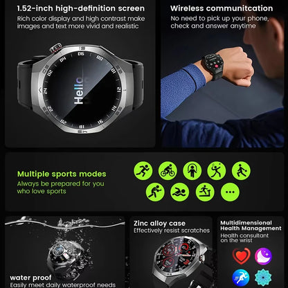 New GT5 Pro Sport Smart Watch Men HD AMOLED Screen GPS Motion Trajectory Heart Rate Bluetooth Call 1.52" NFC SmartWatch IP68+box