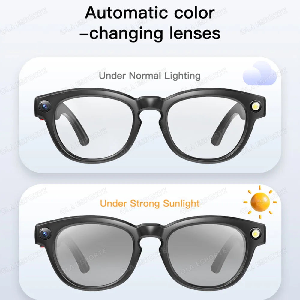 New Smart Glasses 2025 Recording Videos 800W Camera AI Photo Recognition Answer Translation Charging Lens BT Music Smartglasses