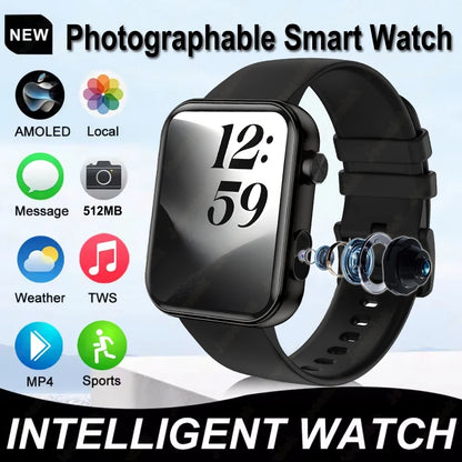 Smart Watch with Camera 32MB + 512MB Memory Multifunction Watch Men's Sports Bluetooth Call Smartwatch Android IOS