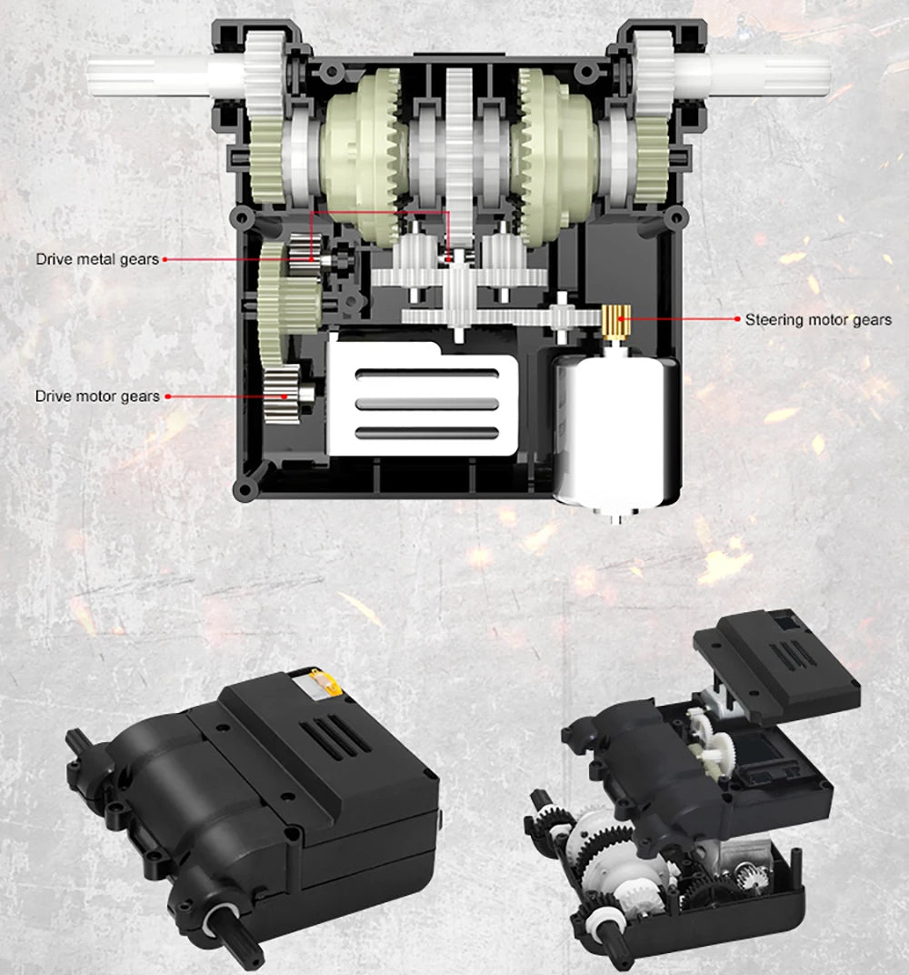JJRC C8812 / C8812 MAX RC Car Full Scale Tracked Tank Simulation 2.4G Remote Control Car Drift LED Light Off-Road RC Toy As Gift