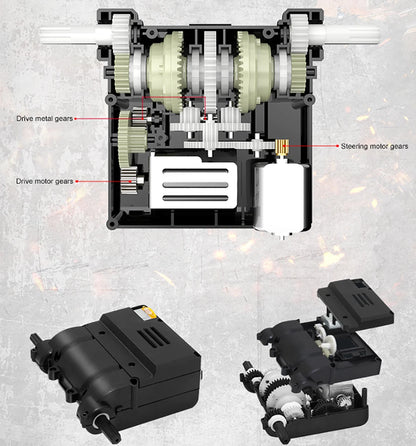 JJRC C8812 / C8812 MAX RC Car Full Scale Tracked Tank Simulation 2.4G Remote Control Car Drift LED Light Off-Road RC Toy As Gift